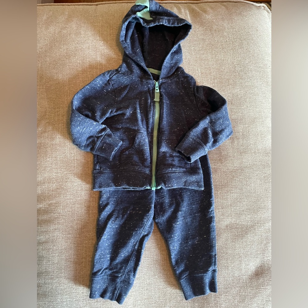 Blue & Mint green dinosaur hoodie set 12months